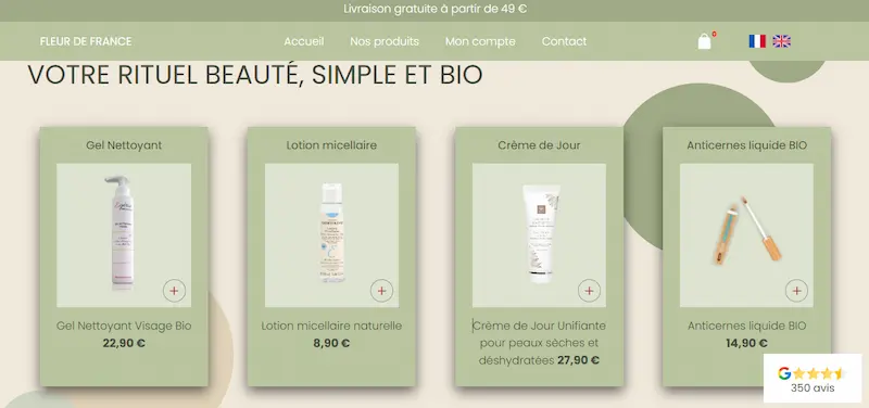 picture of the website.