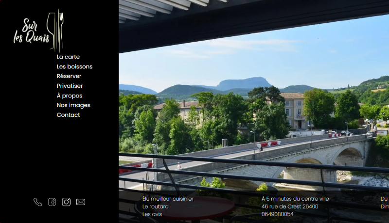 Image d'un site web d'un restaurant